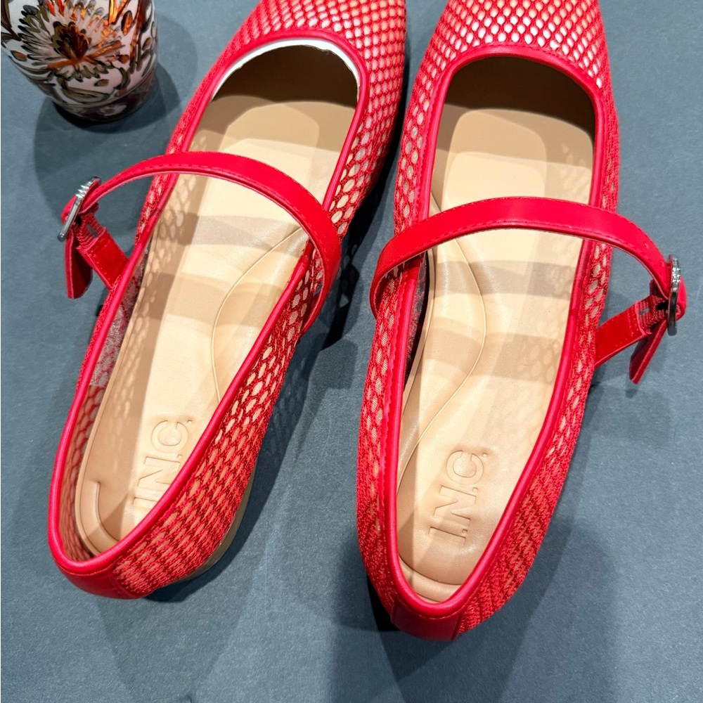 INC International Concepts Red Mesh Flats - Picture 6 of 14